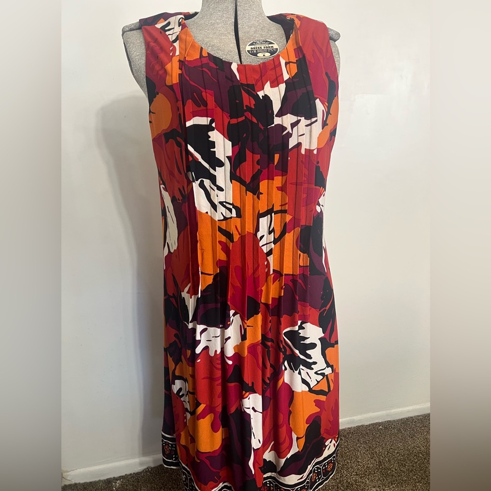 VTG Glamour Women's Sleeveless Multicolored Dress‎ Size 14